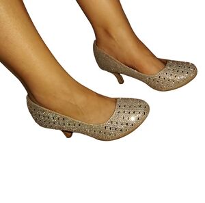 Elegant Silver Glitter Heels